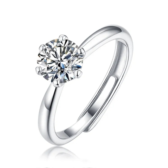 New! Certified 1ct  t.w. Moissanite Round Brillant cut Engagement Weeding Ring. - Picture 1 of 5